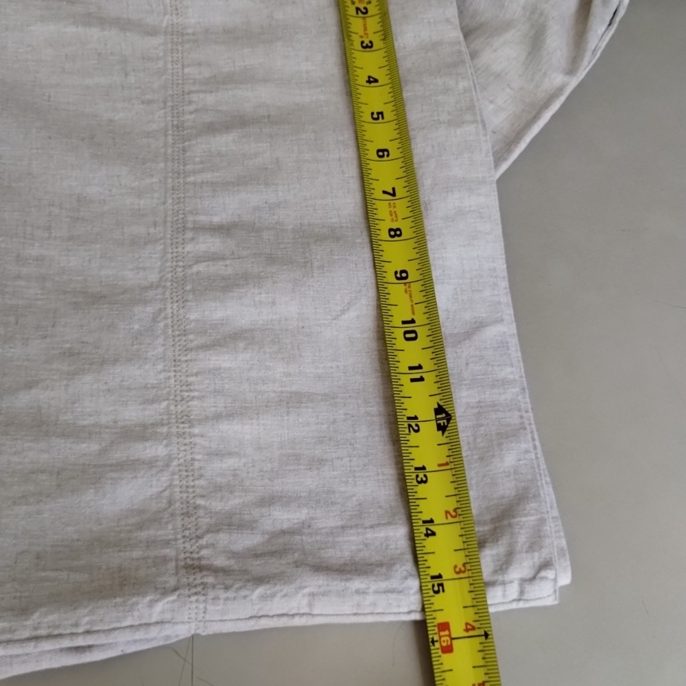 Banana Republic Linen Blend Cream Wide Leg Pants SZ Large Classic Dressy Office - Picture 12 of 13